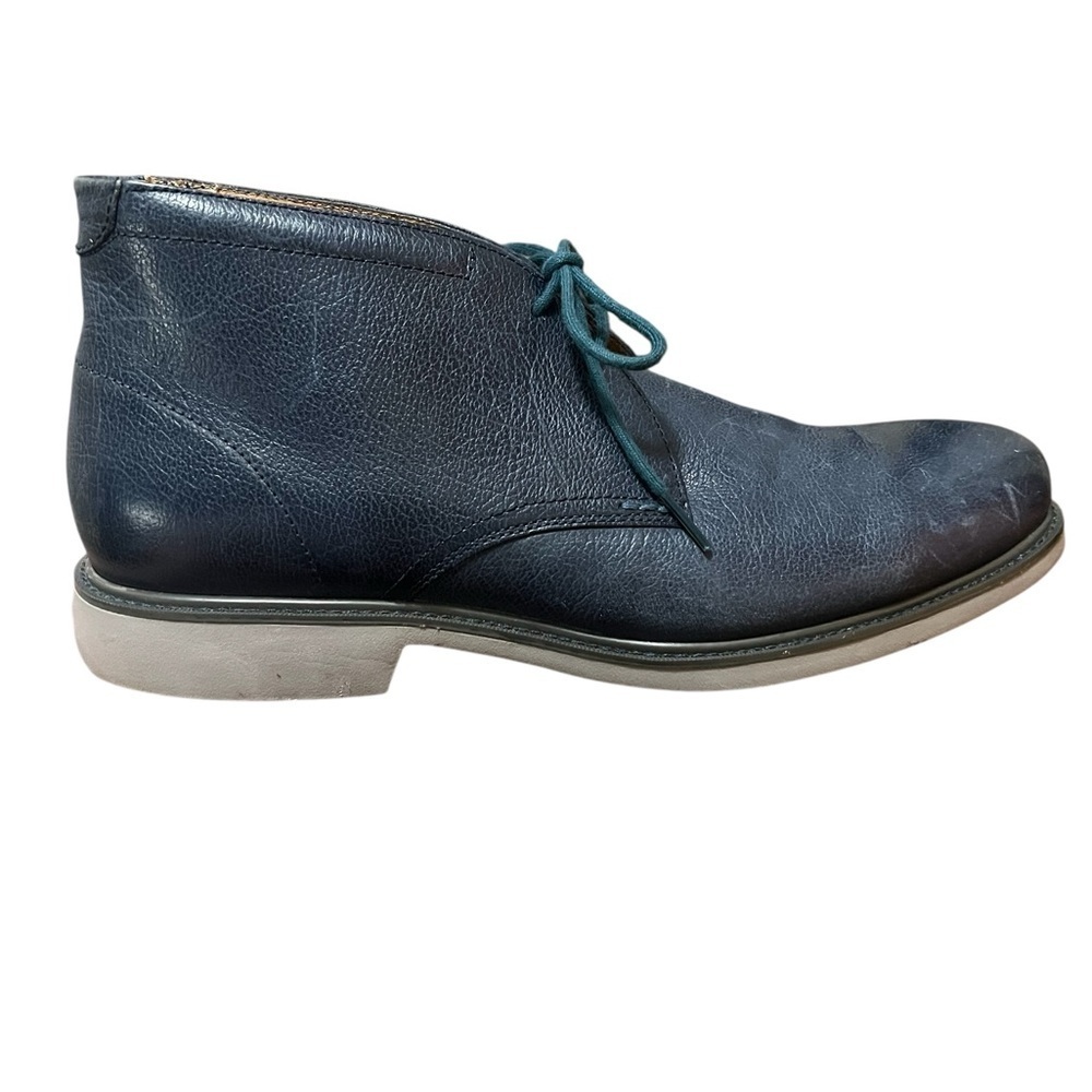 Cole Haan Grand.os blue leather lace up chukka boot